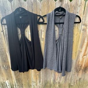 2 Open Front Vest Cardigans Sz. Small